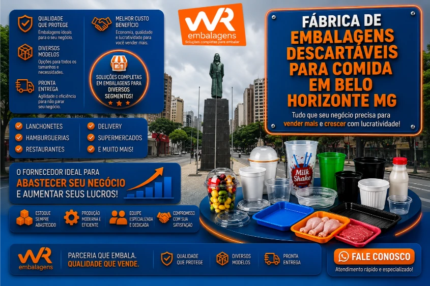 Fábrica de embalagens descartáveis para comida em Belo Horizonte MG