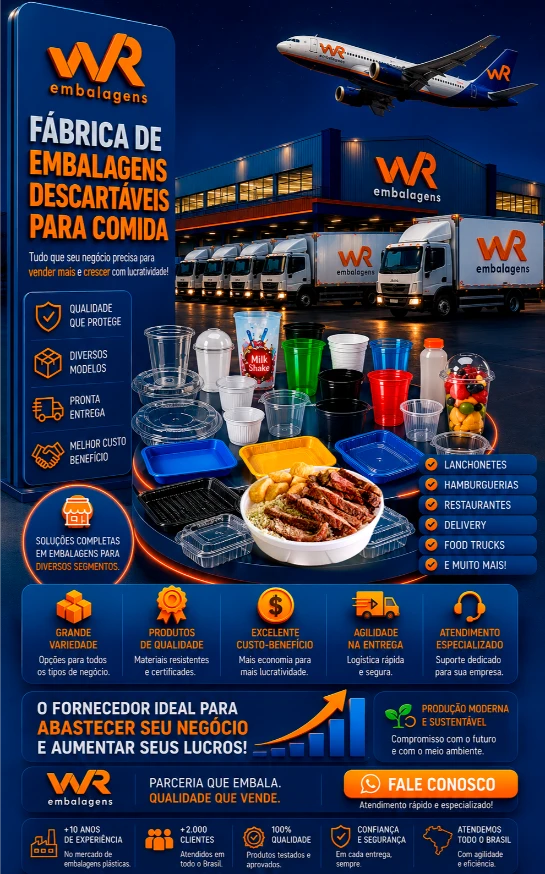 Fábrica de embalagens descartáveis para comida
